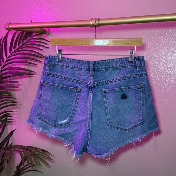 Abrand Jeans - Distressed Denim High Rise Jean Shorts - Picture 8 of 11
